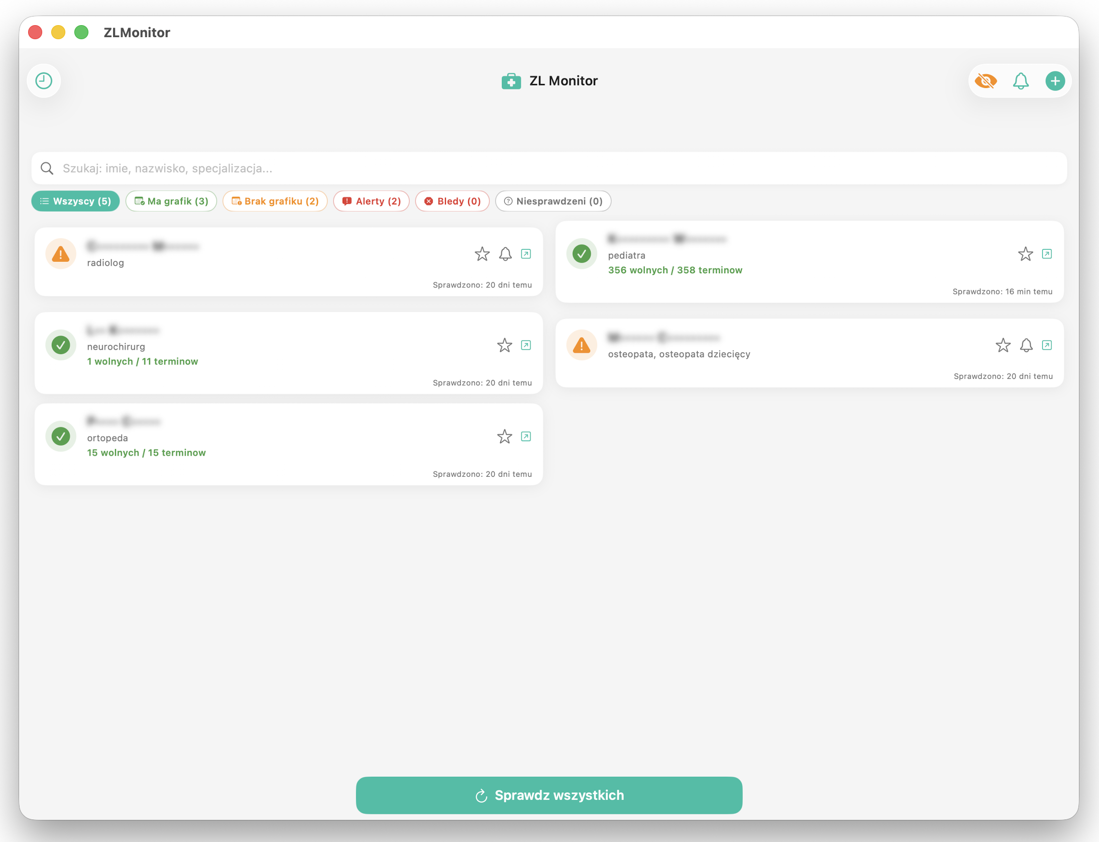ZL Monitor — monitoring grafików lekarzy